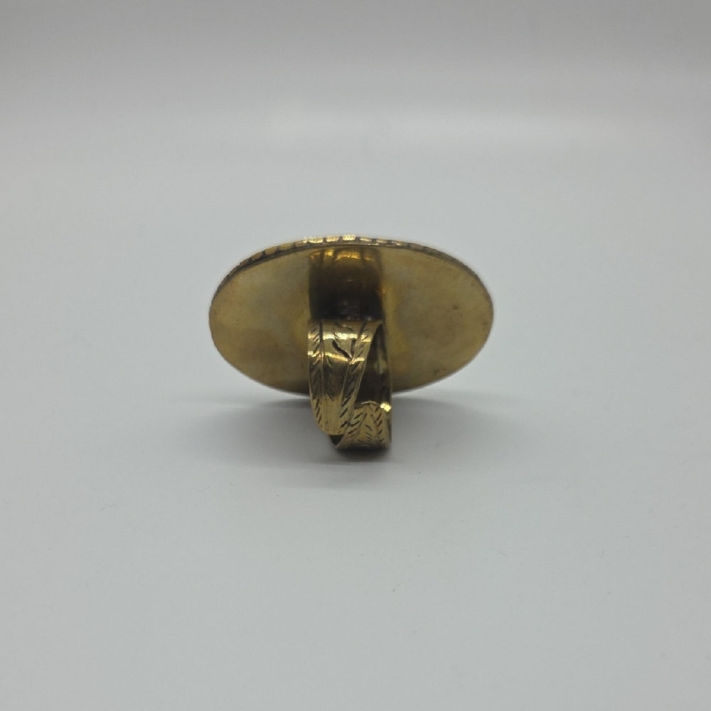 Turquoise and Gold Oval Ring - Picture 3 of 5